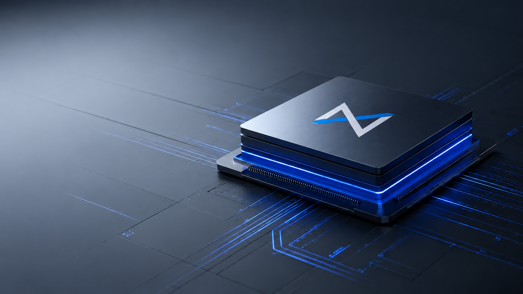 Abstract flowing blue AI visualisation